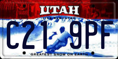 UT license plate C219PF