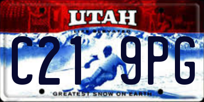 UT license plate C219PG