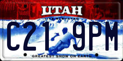 UT license plate C219PM