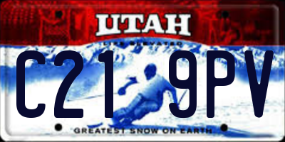 UT license plate C219PV