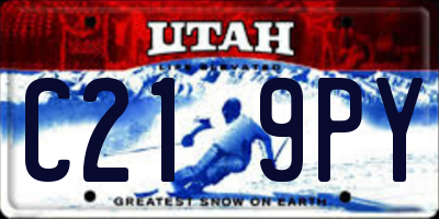 UT license plate C219PY