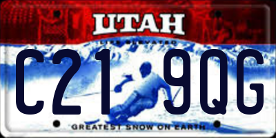 UT license plate C219QG