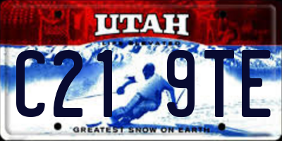 UT license plate C219TE