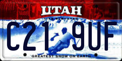 UT license plate C219UF
