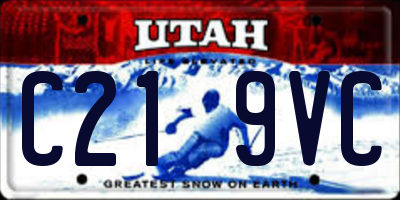 UT license plate C219VC