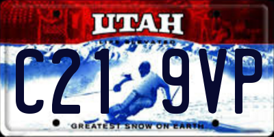 UT license plate C219VP