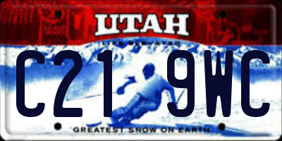 UT license plate C219WC