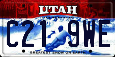 UT license plate C219WE