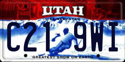 UT license plate C219WI