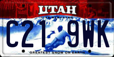 UT license plate C219WK
