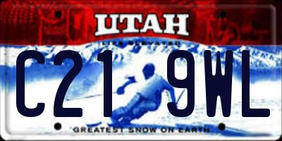 UT license plate C219WL