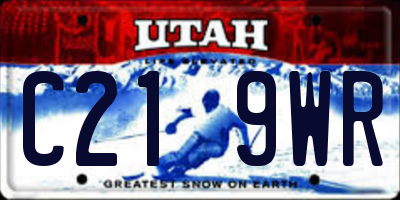 UT license plate C219WR