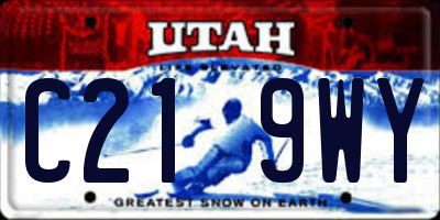 UT license plate C219WY
