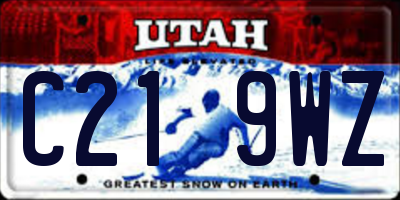 UT license plate C219WZ