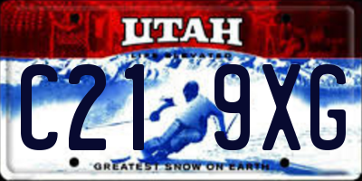 UT license plate C219XG
