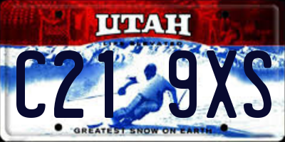 UT license plate C219XS