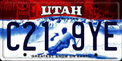UT license plate C219YE