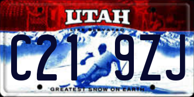 UT license plate C219ZJ