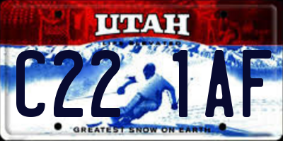 UT license plate C221AF