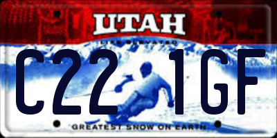 UT license plate C221GF