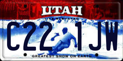 UT license plate C221JW