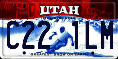 UT license plate C221LM