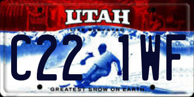 UT license plate C221WF