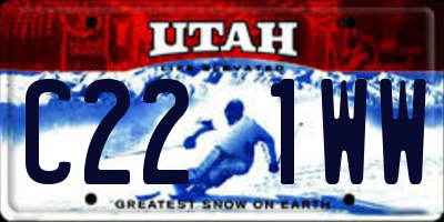 UT license plate C221WW