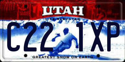 UT license plate C221XP
