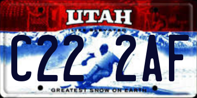UT license plate C222AF