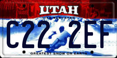 UT license plate C222EF