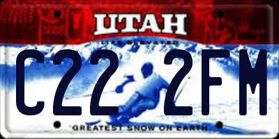 UT license plate C222FM