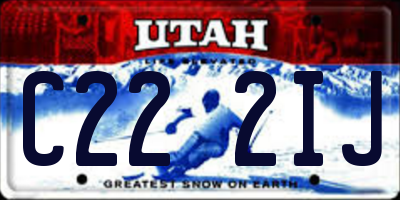 UT license plate C222IJ