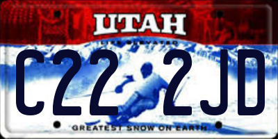 UT license plate C222JD