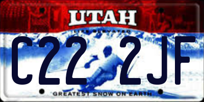 UT license plate C222JF