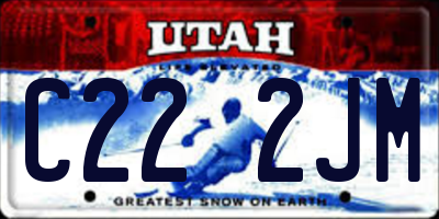 UT license plate C222JM