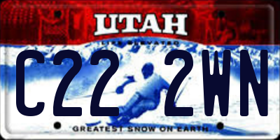 UT license plate C222WN