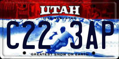 UT license plate C223AP