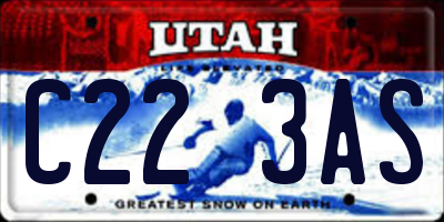 UT license plate C223AS