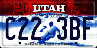 UT license plate C223BF