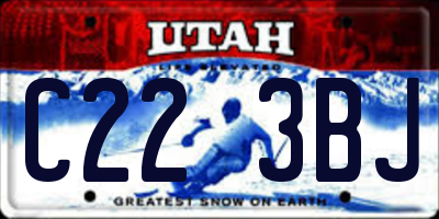 UT license plate C223BJ