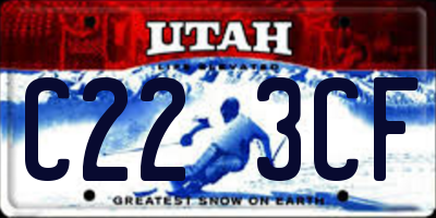 UT license plate C223CF