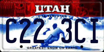 UT license plate C223CI