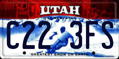 UT license plate C223FS