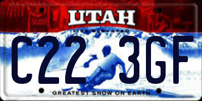 UT license plate C223GF