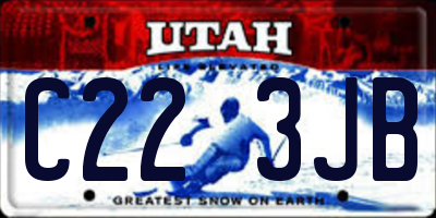 UT license plate C223JB