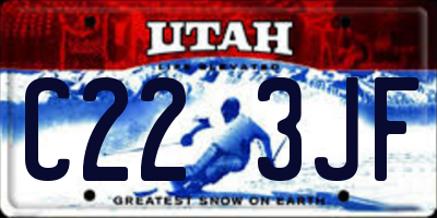 UT license plate C223JF