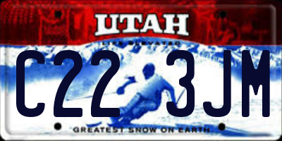 UT license plate C223JM
