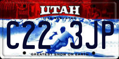 UT license plate C223JP