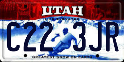 UT license plate C223JR